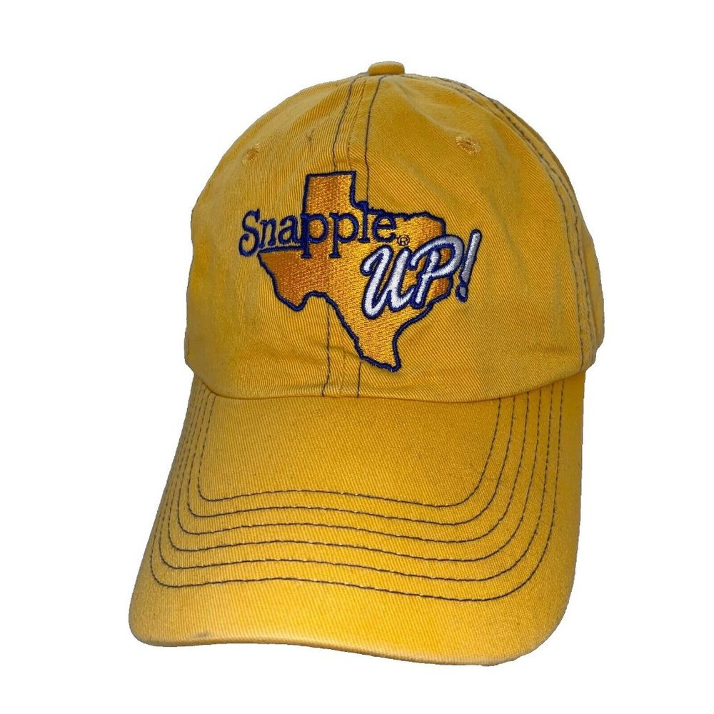 Snapple Up Juice Texas Tea Yellow Strapback Hat Cap